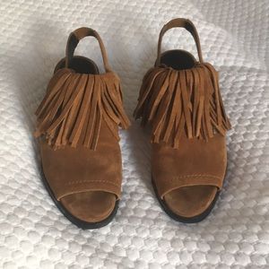 Boho Philip Lim cognac fringed suede sandal, 37